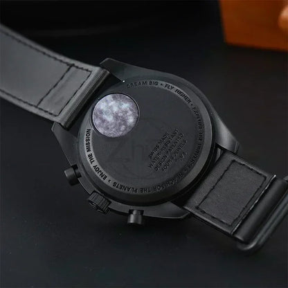 Stylish 2025 Moon Landing Commemorative Watch - Six-Hand Quartz Chronograph for Space Enthusiasts