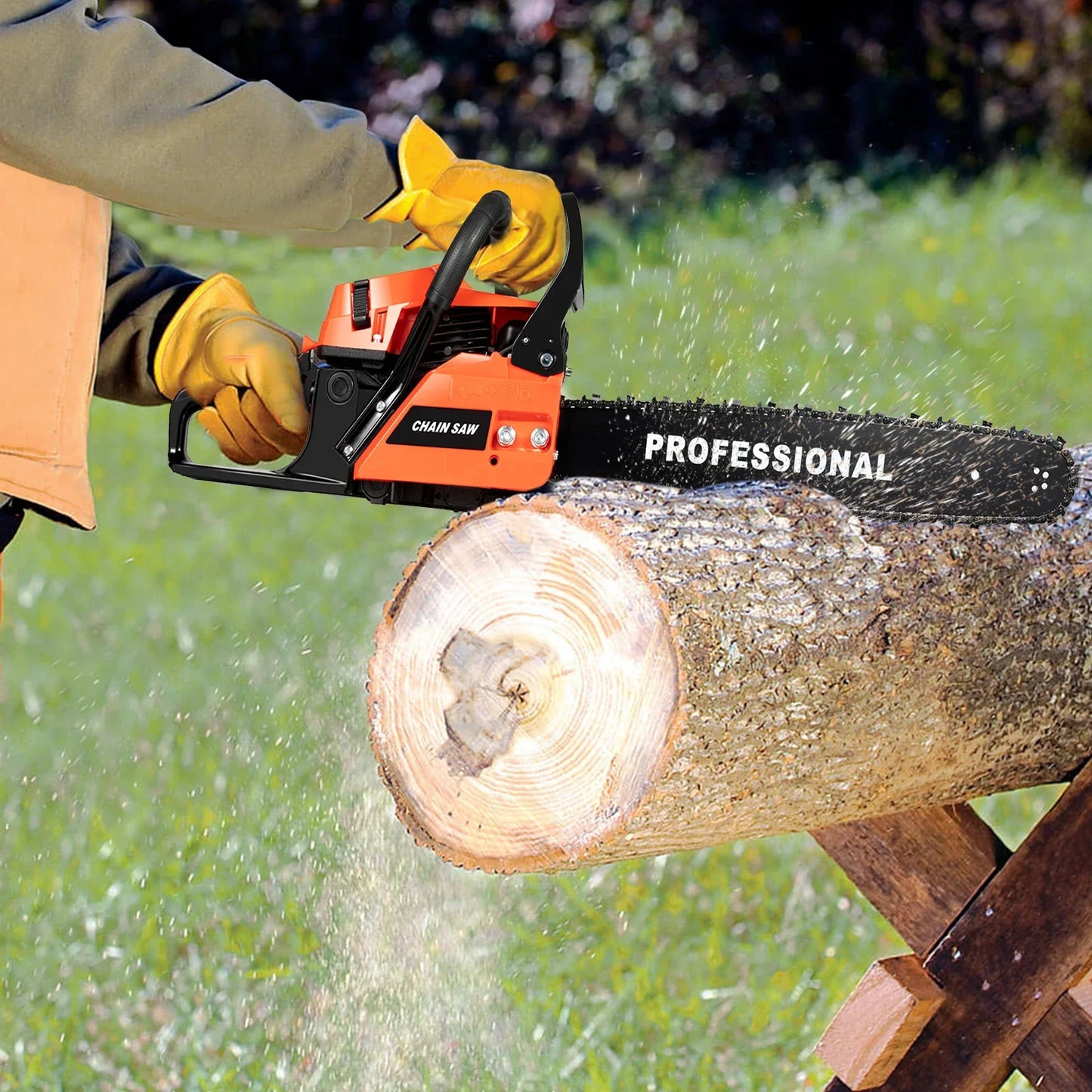 62CC 2Stroke Gasoline Chainsaw 20" Bar Powered Engine Wood Cutting Gas Chain Saw