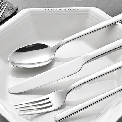 5PCS premium quality 420 and 18-10 Stainless steel Dinnerware Set cutlery set steak knife and fork dessert fork and spoon