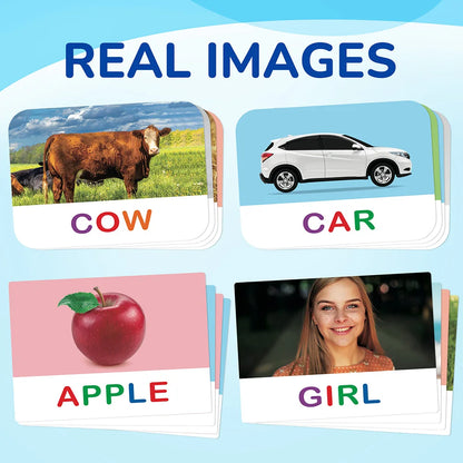 Spelling Games with Flash Cards, Montessori Toys for Kids Wooden Matching Letters Games, CVC Word Educational Learning Toys Gift