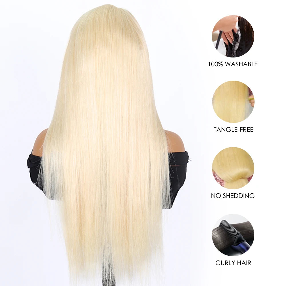 40 46 Inch 613 Blonde Hd Lace Frontal Wig Colored 13X6 Bone Straight Lace Front Human Hair Wig 100% Human Hair Wigs Good Quality
