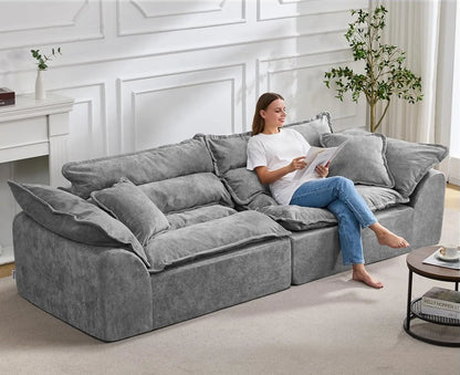 104" Sectional Sofa Couches 3 Seater Modular Sofa, Boneless Couch, Cloud Couch with Removable Cushion, Modular, Customized