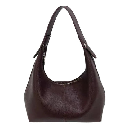 Women Fashion Tote Handbag PU Leather Simple Shoulder Purse Solid Color Soft Hobo Bags Girls Outdoor Daily Bag