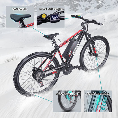 QNUT Victor3.0 Mountain electric Bicycle 1000W 36V 10.4AH 26" Tire All-Terrain E-Bike Urban off-road Commuter Adult E-bike