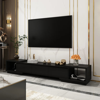 FUFU&GAGA Modern TV stand with 3 drawers, expandable TV console for TVs up to 120'', entertainment center for living room