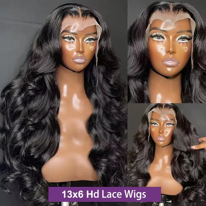 40 44 Inch Raw Wet And Wavy HD Lace Frontal Wig 13x4 13x6 200Density Black Pre Plucked Body Wave Lace Front 100% Human Hair Wigs