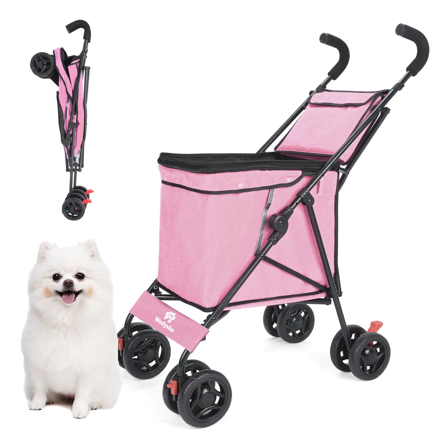 Pet Stroller M S Dog Cat Cage Jogger 4 Wheels Waterproof Puppy Travel Folding Carrier Pet Stroller