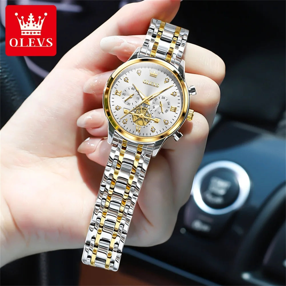 OLEVS 2897 Women Watch Original Fashion Multifunction Quartz Wristwatch Waterproof Luminous r Ladies Watches Gifts For Women