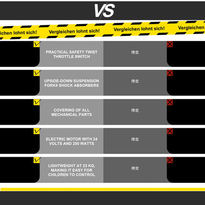 KOOZ HP122E Electric Dirt Bike 300W Motor 36V4AH Lithium Battery Electric Motorcycle Hydraulic Brake 12" Fat Tire Snow E-bike