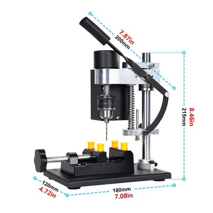Mini Electric Bench Drill Press Stand Kit 8000 r/min 7-Gear Variable Speed Benchtop Drilling Machine Precise Drill DIY Drilling