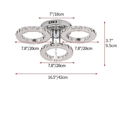 Crystal Led Ceiling Lamp With Remote Control Modern Chandelier Light Hanging Pendant Lamps Indoor Decora Surface Mounted Fixture