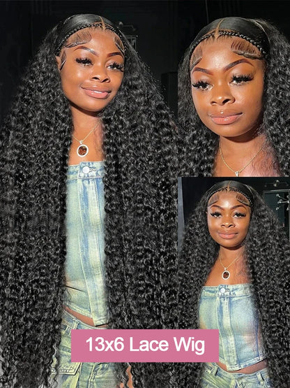 30 40 Inch Water Wave Curly 7x5 13x4 Glueless Wig Human Hair 13x6 HD Lace Frontal Wig Pre Cut Wear Go Deep Wave Front Wig 300%