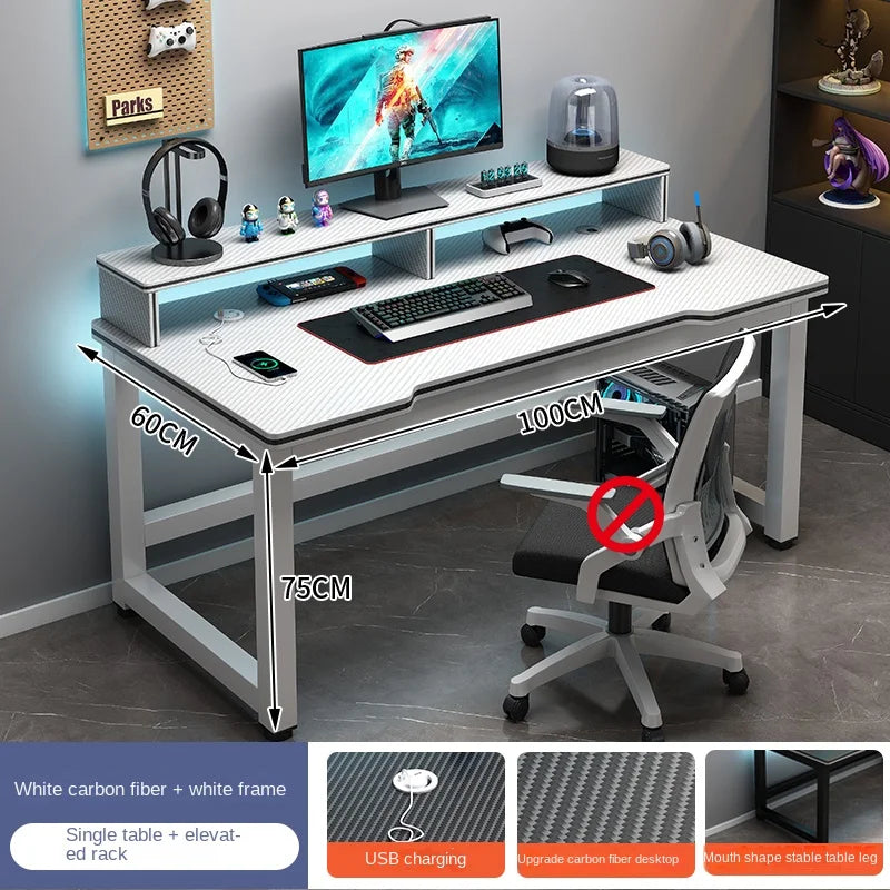 Shelf Living Room Office Desk Storage Standing Floor Metal Arbenic Computer Desks European Black Mesa De Escritorio Furniture