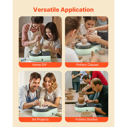 SucceBuy 3/6 inch Mini Pottery Wheel Turntable Forward Reverse Rotation Adjustable Speed Electric Clay Wheel for Kids and Adults