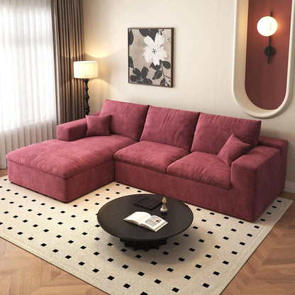 107'' L-Shaped Modern Modular Sectional Sofa Cloud Couch 4-Seat Chenille Deep-Seat Living Room Couch with Pillow Customized