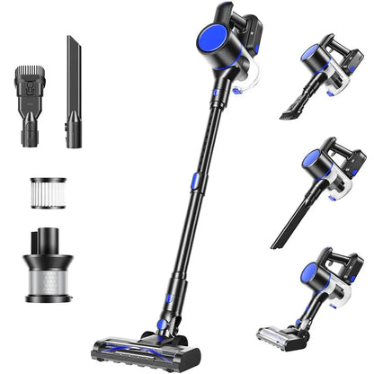 Cordless Vacuum Cleaner, Lightweight Stick Vacuum Cleaners for Home, Powerful Suction amp LED Lights Rechargeable Battery for Ca