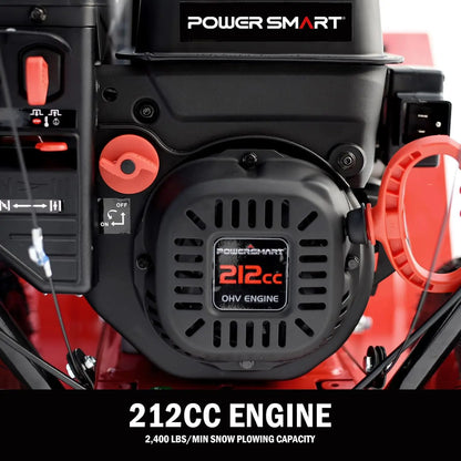 Customizable Gas Snow Blower 24-Inch 2-Stage Self-Propelled 212cc Engine Gas Powered with Electric Start, LED Light