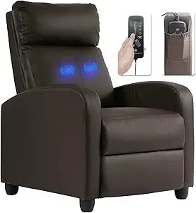 Recliner Chair for Living Room Modern Wingback Sofa Home Theater Seating Push Back Reclining Chair with Lumbar Support (with Ma