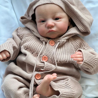 Risbecko Lifelike 43cm Finished Reborn Doll, Like Real Baby Handmade Art Doll, 3D Painted Skin With Visible Veins Vinyl Limbs