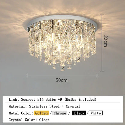 Modern Crystal Ceiling Chandelier For Living Room LED Lustre Hanging Lamps Dining Room Pendant Light Suspension Luminaire Lampen