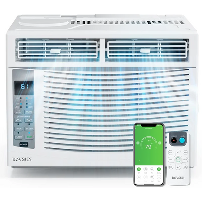 ROVSUN Smart 6000 BTU Window Air Conditioner with WiFi, Energy Saving Window AC Unit with Remote & App Control & Timer Function