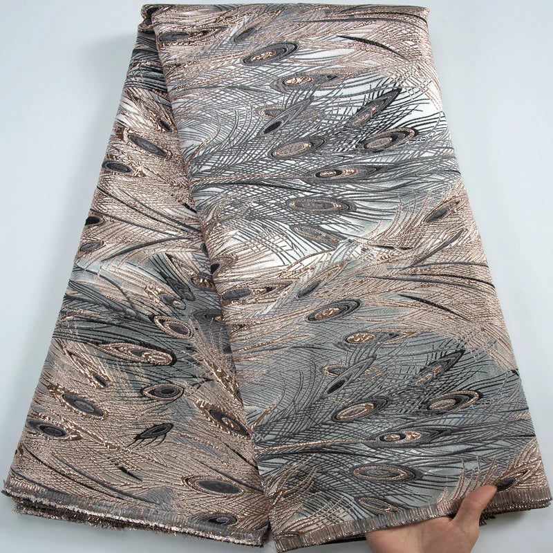 SJD LACE French Jacquard Lace Fabrics 2025 Latest African Brocade Tulle Lace Fabric for Sewing Women Wedding Party Dresses A3327