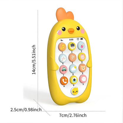Multifunctional and cute baby mobile phone toy with sensory learning function, multiple sound, light and music effects, can be c