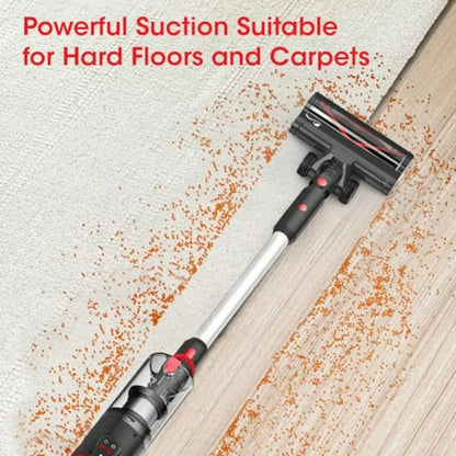 Cordless Vacuum Cleaner with Self-Standing,45KPA Stick Vacuum, 88,000RPM Brushless Motor & LED Display, Anti-Tangle, Lightweight