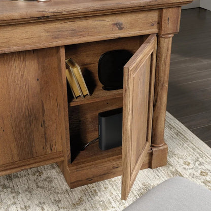 Palladia Executive Desk, 29.5"D x 65.1"W x 29.61"H, Vintage Oak finish
