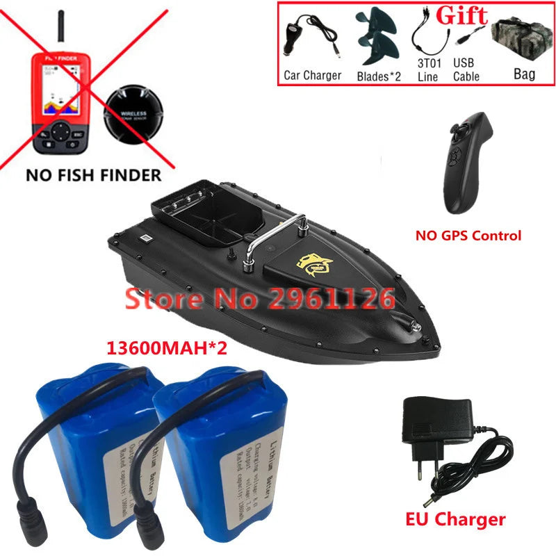 600M GPS Sonar Fish Exploration High Speed Remote Control Bait Boat Model 1.5KG 16GPS Constant Speed Cruise RC Bait Boat Model