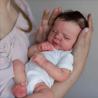 Risbecko Lifelike 48cm Finished Reborn Doll, Like Real Baby Handmade Art Doll, 3D Painted Skin With Visible Veins Vinyl Limbs