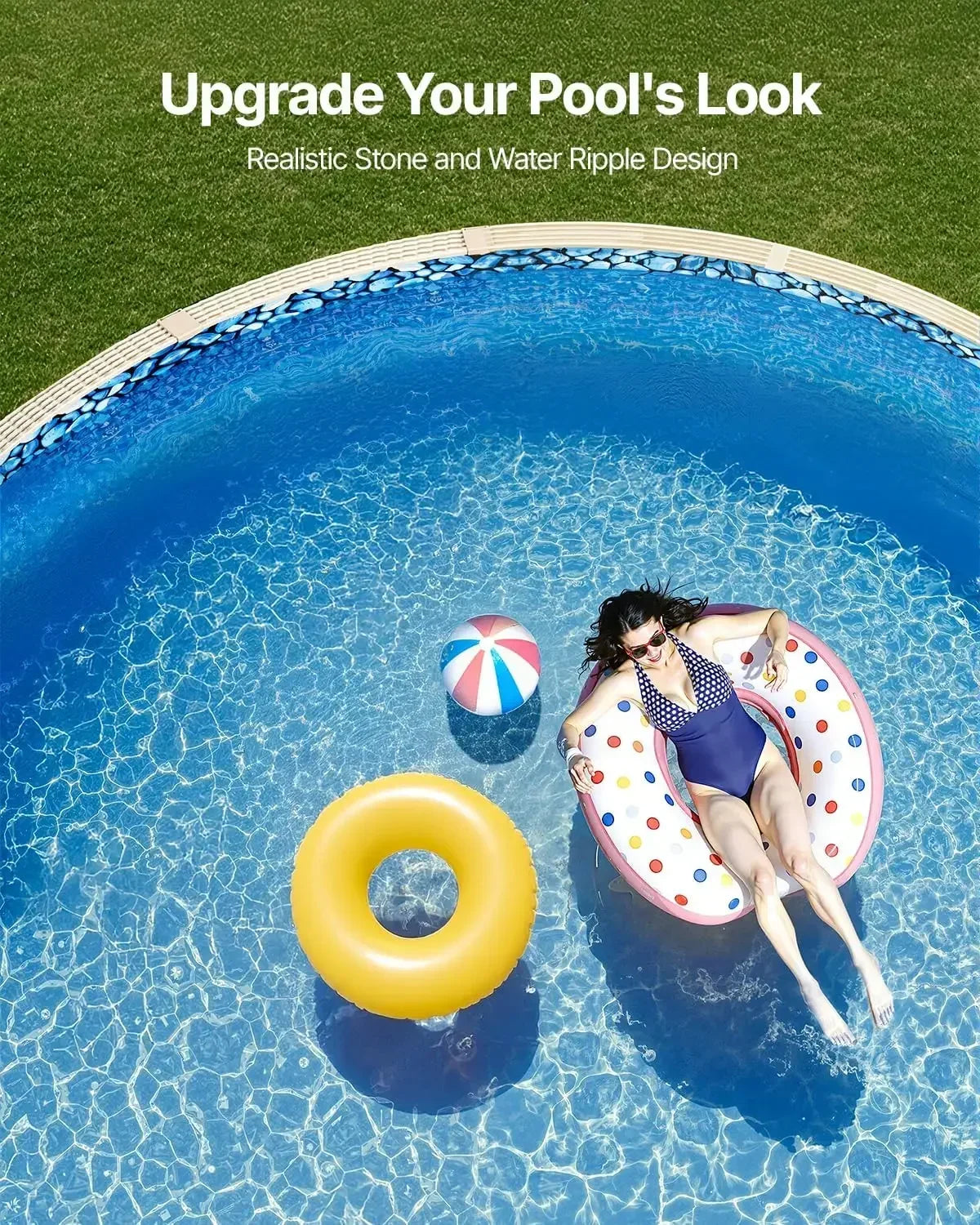 Durability Big deal 24-ft Round Above Ground Pool Liner, Unibead Pool Liners, Standard Gauge, 52inch Wall Height, Designed for S