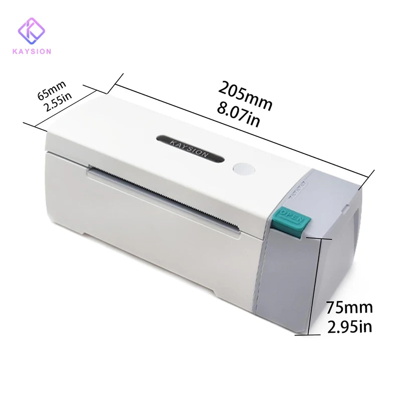 KAYSION 4in Bluetooth Thermal Label Printer Wireless Shipping Label Printer Compatible with iPhone Android Windows Widely Used