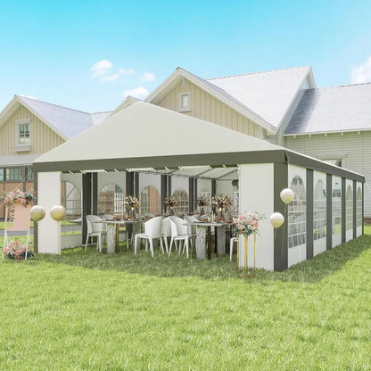 30ft x 20ft Heavy-Duty Outdoor Party Tent with Removable Sides and Waterproof Feature for Weddings and Events