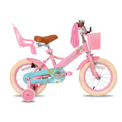 JOYSTAR Kids Bike for Ages 2-7 Years kids, 12 14 16 Inch Girls Bikes with Doll Seat & Streamers, Boys Bike with Flag & Plate