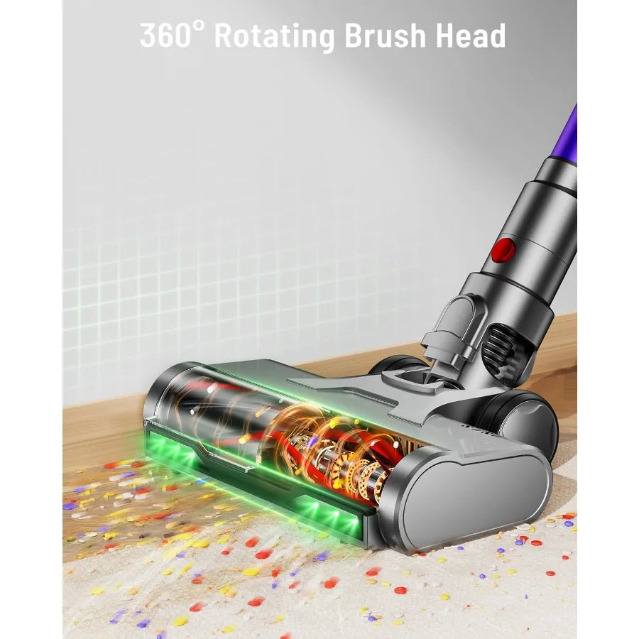 Cordless Vacuum Cleaner 60KPA 75Min 650W Motor Powerful Vacuum Cleaners for Home Self-Stand Cordless Stick Vacuum Rechargeable
