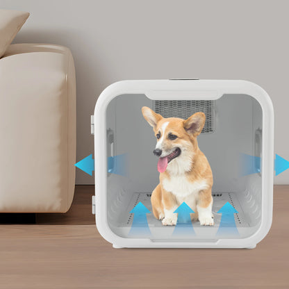 71 L / 64.47 Qt Pet Dryer Box, 1-4 Gears Speed Adjustable, Quiet Smart Drying Blower for 2-3 Cats & Small Dogs 110-125V