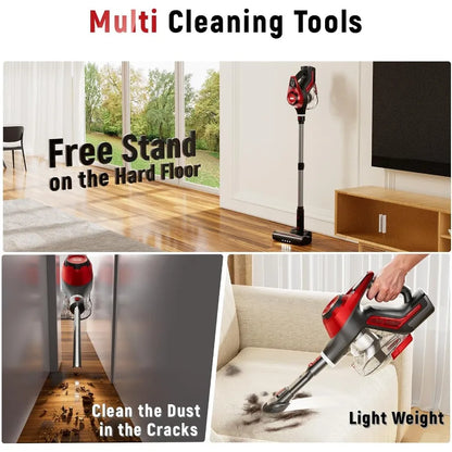 Cordless Vacuum Cleaner for Home Stick Vacuum 40Kpa Smart Display 1.5L Dust Cup MAX 55mins Runtime Lightweight Handheld Vacuum