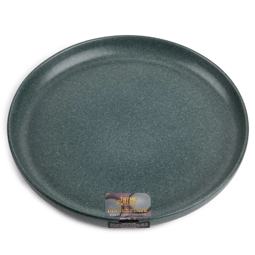 Stoneware Dinner Plate Round Solid Print Dishwasher Microwave Safe Casual and Elegant Tableware Kitchen Dining Home Decor 10.4