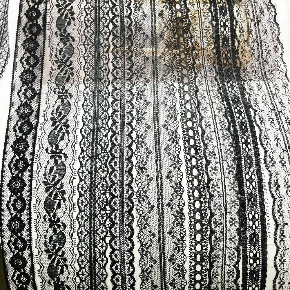 5 Meters White Black Lace Ribbon Assorted Pattern Trims for Gift Wrapping Christmas Wedding Decorations DIY Crafts Sewing Supply