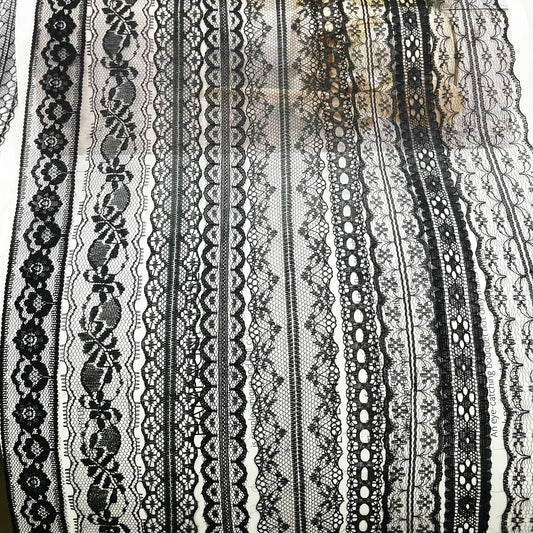 5 Meters White Black Lace Ribbon Assorted Pattern Trims for Gift Wrapping Christmas Wedding Decorations DIY Crafts Sewing Supply