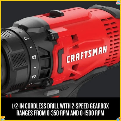 V20 MAX Cordless Drill and Impact Driver, Power Tool Combo Kit with 2 Batteries and Charger, 8.4 lbs