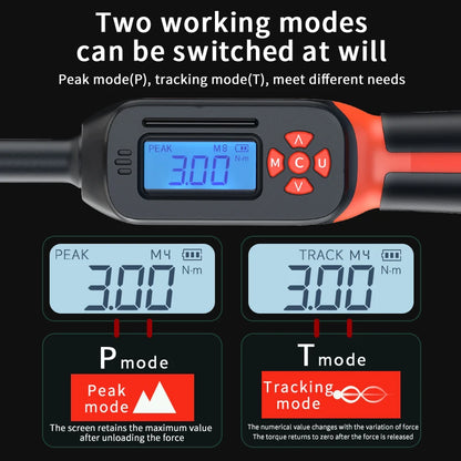MOVECRAB Digital Torque Wrench 1-340N.m 2% Accuracy Preset & LED/Buzzer Alerts for Bike Motorcycles Automotive Mechanical Tool