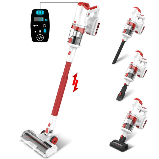 UMLo V111 Cordless Vacuum Cleaner, 300W 28Kpa Cordless Stick Vacuum with LED Display, 8 in 1 Lightweight Vacuum