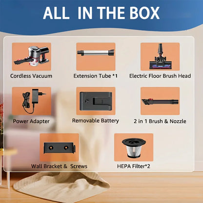 New Powerful Cordless Vacuum Cleaner Convenient Battery Charging V-shaped Anti-tangle