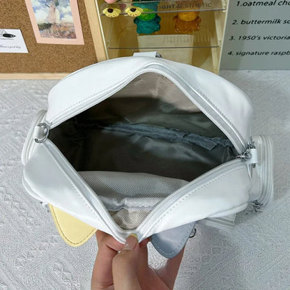 Women's Fashion Backpacks Y2K Korean Japan Kawaii Cat Ita Bag PU Cute Girls Transparent Pocket Aesthetic Shoulder Crossbody Bags