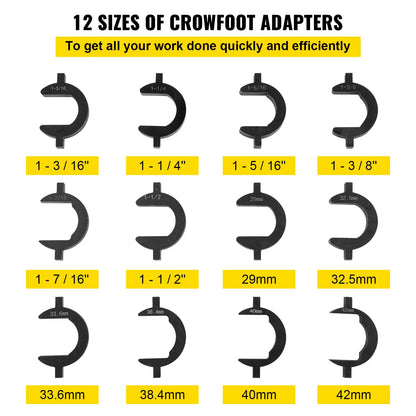 SucceBuy Inner Tie Rod Tool Kit 12 Pcs Tie Rod Removal Tool 12 Pcs Crowfoot Adapters Master Inner Tie Rod Tool Set Tie Rods Tool