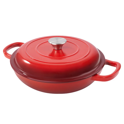 3 QT Enamel Light Cast Iron Dutch Oven, Double Handle Dutch Pot Cooking, Stew, Heavy Duty And Non-Stick, Oven Safety Up To 500°F