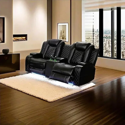 RPD4-Recliner sofa.Black Power Recliner Sofa Set for Living Room