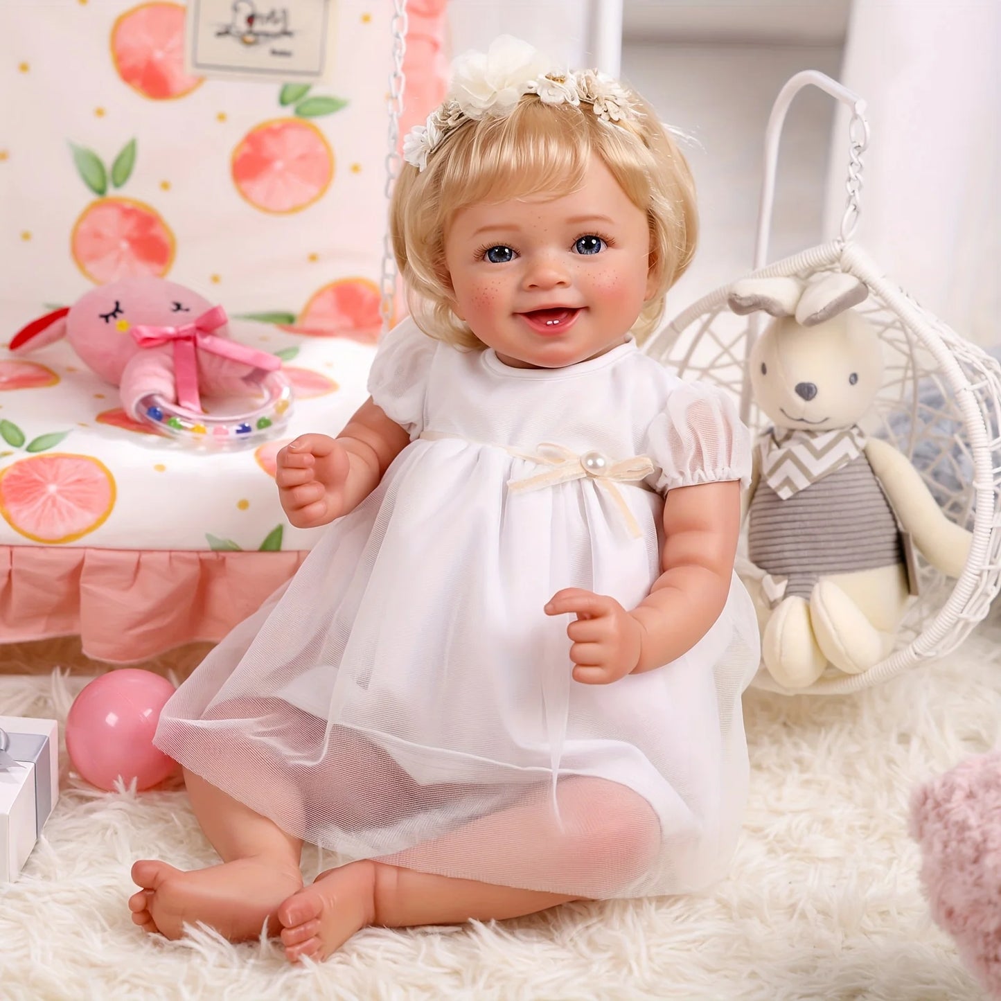 BABESIDE Lifelike Reborn Baby Dolls - 20" Realistic Newborn Baby Doll Girl with Accessories Set Gift for Children Age 3+